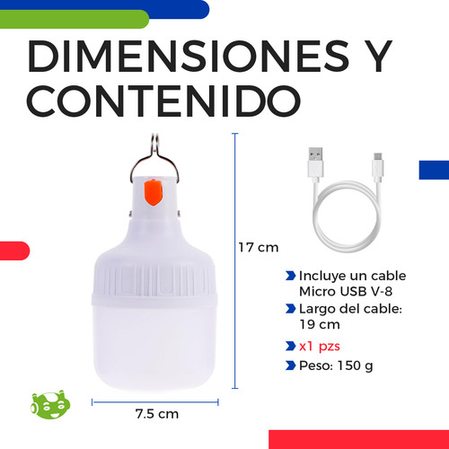 Foco Led Lámpara Portátil Recargable Carga Usb De 80 W