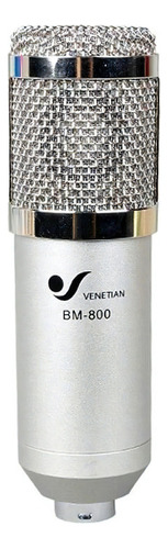 Micrófono Venetian BM-800 Condensador Cardioide color plateado