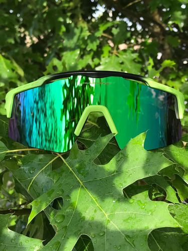 Lentes Polarizados Kapvoe Challenge Sport M T B Ciclismo Green Verde Multicolor Bikers Runners