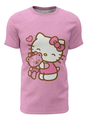 Playera Rosa Hola Kitty Sublimada Full Colores Que Duran