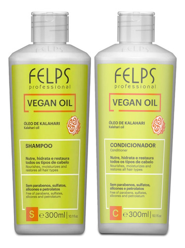 Kit Shampoo Y Acondicionador Vegan Oil 250ml - Felps Pro