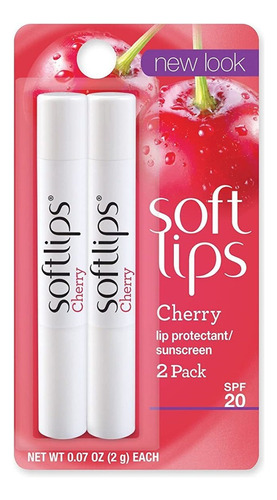 Softlips Lip Balm Protector Value Pack, Spf 20, Cereza, 2 Un