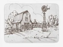 Comprar Tapete Baño Rustico Granero Dibujado Mano Diseño Prado Rural