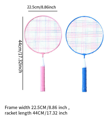 Juego De Tenis Y Bádminton Para Niños Raquetas De Rosa