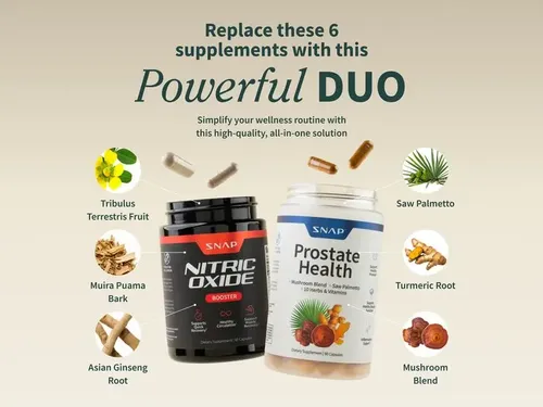 Ultimate Men's Health Bundle - Snap Supplements - Nitric Oxide Booster 60ct + Prostate Health Bundle | MercadoLibre