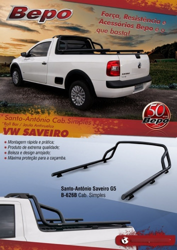 Barra Antivuelco Negra Montana, Saveiro, Strada, Marca Bepo!