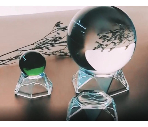 Mz 2x Suporte De Esfera De Base Acrílica Com Bola De Cristal