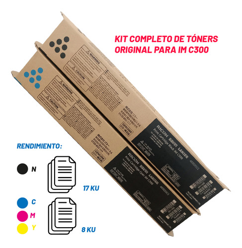 Kit De Tóner Ricoh Im C300 Original Cmyk 4 Cartuchos
