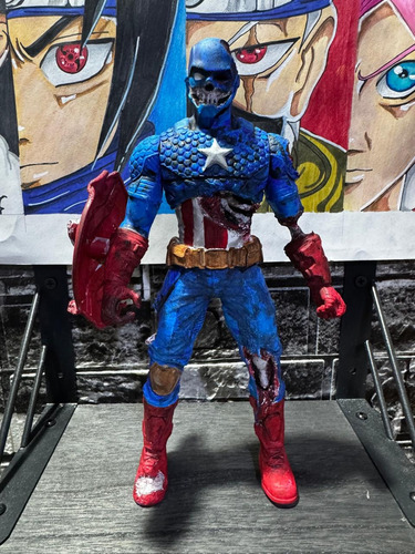 Figura De Acción Capitán América Zombie (Reacondicionado)