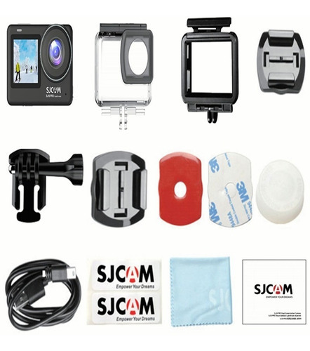 Pantalla táctil Sjcam Sj10 Pro Dual Wifi 4k 60 fps, antivibración, color negro
