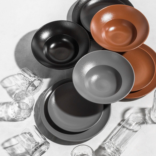 Set Vajilla Magma De Porcelana Rak X18 Piezas Para 6