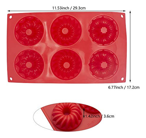 Molde De Silicona Para Pasteles, 6 Cavidades, Forma De