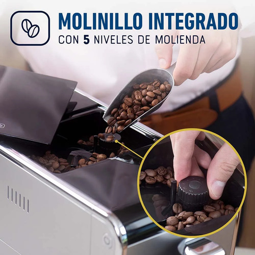 Cafetera Oster BVSTEM8100 super automática plateada expreso 127V