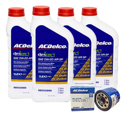 Kit Troca Oleo 0w20 Filtro Acdelco Onix 2020 Em Diante