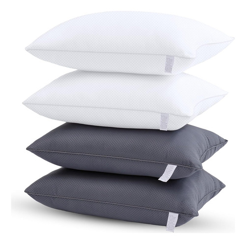 Juego De 4 Almohadas Suaves Tamaño Queen Para Dormir