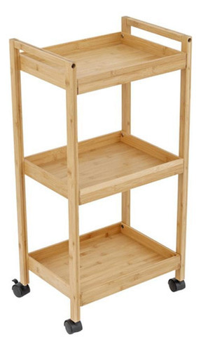 Carrinho Organizador Multiuso Madeira Com Rodas 84x42x30cm