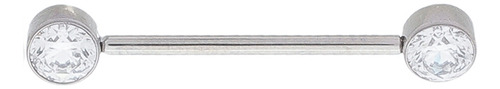 Piercing Barbel Mamilo Titanio Pontos De Luz 14mm Cor Prateado
