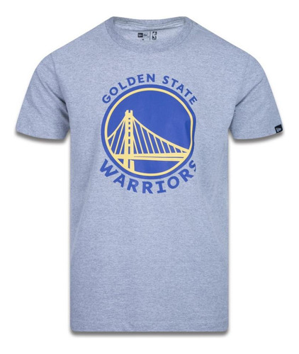 Camiseta New Era Golden State Warriors Basic Logo Nba Cinza