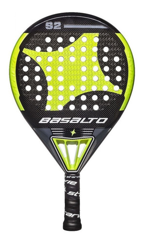 Paleta de pádel StarVie Basalto 2019 color negro/verde flúor