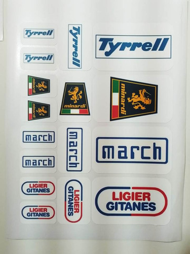Adesivos Logotipos Antigos Formula 1 Anos 80 - 4 Cartelas