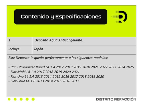 Deposito Agua Anticongelante P/ Fiat Uno Way