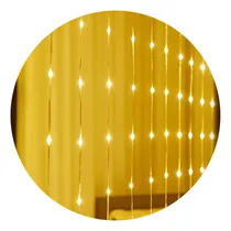 Comprar Cortina Lluvia Led 3 X 2 Mts Luz Cálida Navidad 220v