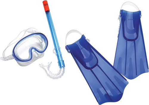 Kit De Natacion Speedo Niños Azul Aqua Snorkel 7530335422