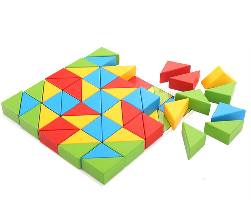 Bloques De Rompecabezas Triangulares De Madera Para Niños Pe