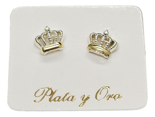 Joyas Aros Para Mujer Regalo Corona Plata Y Oro - Joiach