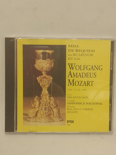 Wolfgang Amadeus Mozart Misa De Requiem. En Re Menor Kv 626 