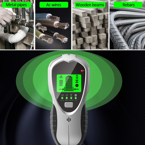 Ta Detector De Pared.en.portátil Lcd, Madera Cables Ac Estu