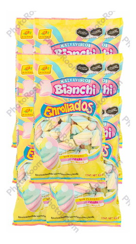 Malvaviscos Enrollados Platano Fresa Vainilla 3.2 Kg Bianchi