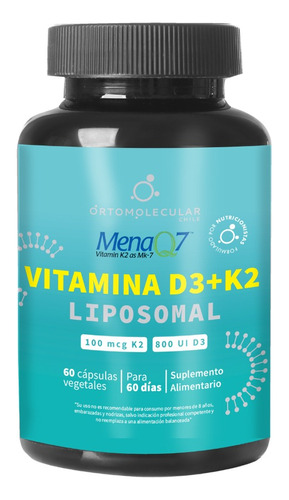 Vitamina D3 + K2 Menaq7 Liposomal - 60 Cáps - Om Chile