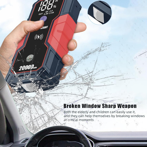 Jumper Arrancador Auto Moto Cargador Bateria Celular 20000mh
