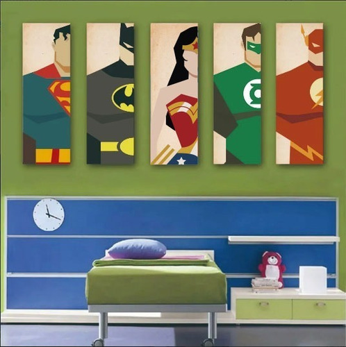 Imagen 2 de 3 de Nuevo! Set Cuadros Vintage Superheroes Superman Batman