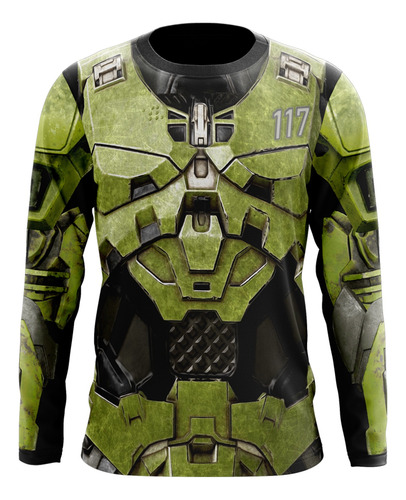 Playera Sublimada Master Chief Manga Larga Tallas Extras