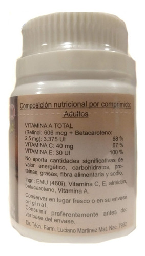 Betacaroteno Plus + Vitamina A C Y E Dasipa. Pack 3 X 60.