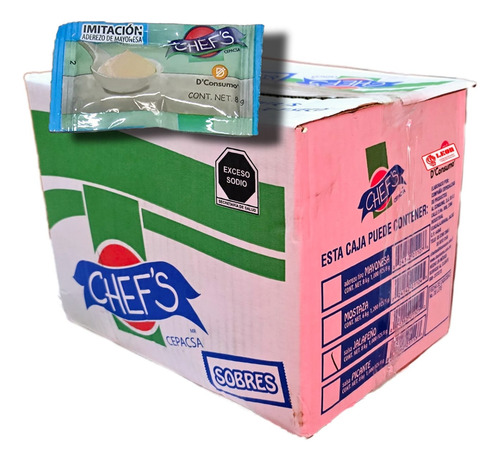 Mayonesa En Sobre Chefs Caja 1000pzs 8grs