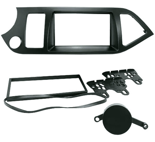 Moldura Painel 2 Din Kia Picanto 2012 2013 2014 2015 Preto