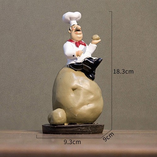 3x De Chef De Resina Estatua Modelo Cocina Bar