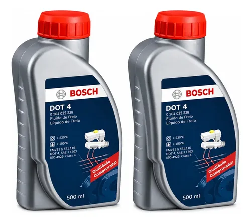 Kit 2 Fluido de Freio DOT 4 Bosch Original 500ml - 1 Litro