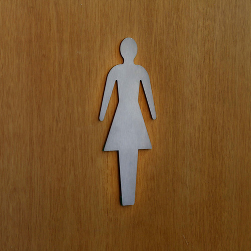 Placas Adesivas De Porta Banheiro - Inox -wc Homem E Mulher