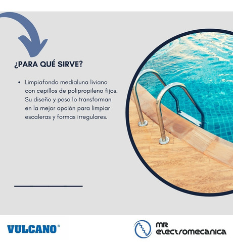 Barrefondo Cepillo Medialuna Liviano Pileta Piscina Vulcano
