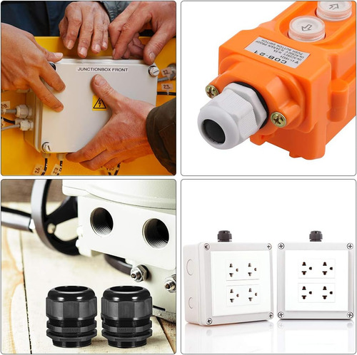 10 Pzas Pg9 Conector Glándula Plástico Impermeable