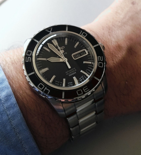 Made In Japan Seiko Automático Preto Snzh55j1 -12x