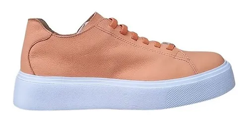T nis Casual Feminino Couro Leg timo Flatform Sola Alta Leve