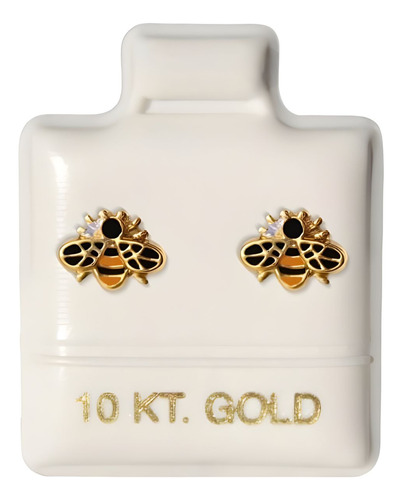 Broquel Abeja 10k Oro Solido 