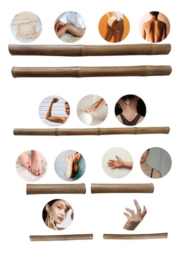 Kit Bambuterapia 7 Cañas Corporal Y Facial