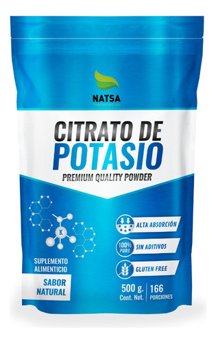 Citrato De Potasio Grado Alimenticio Premium 500 Grs Sabor Natural Natsa