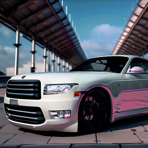 Vinil Automotriz Full Wrap Textura Iridiscente 1.52x18 Mts Color Glossy White To Pink